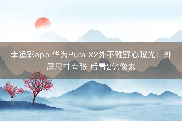 幸运彩app 华为Pura X2外不雅野心曝光:外屏尺寸夸张 后置2亿像素