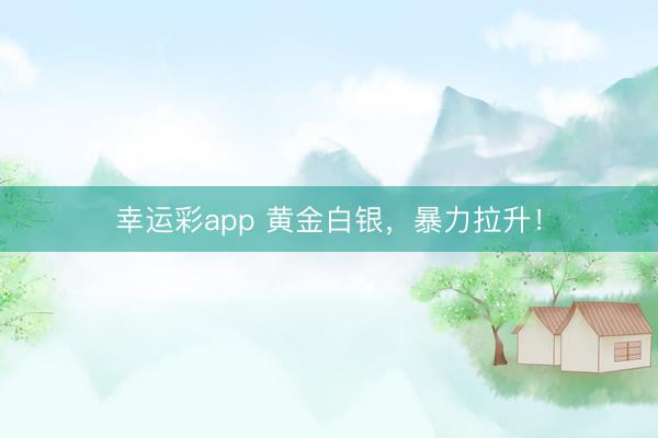 幸运彩app 黄金白银，暴力拉升！
