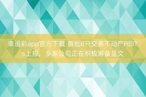 幸运彩app官方下载 首批8只交易不动产REITs上报，多家公司正在积极筹备呈文