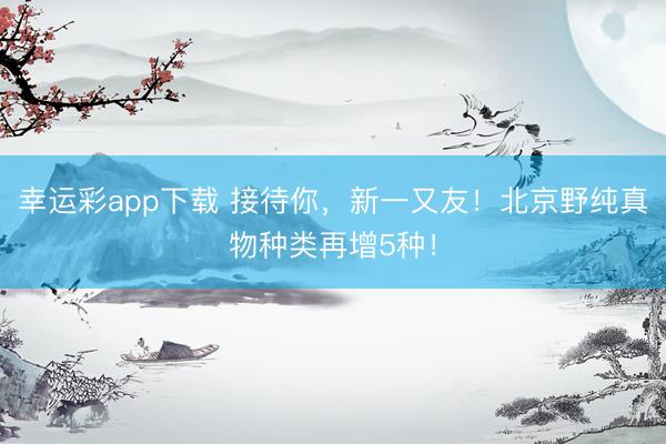 幸运彩app下载 接待你，新一又友！北京野纯真物种类再增5种！