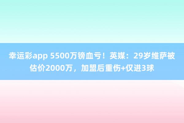 幸运彩app 5500万镑血亏！英媒：29岁维萨被估价2000万，加盟后重伤+仅进3球