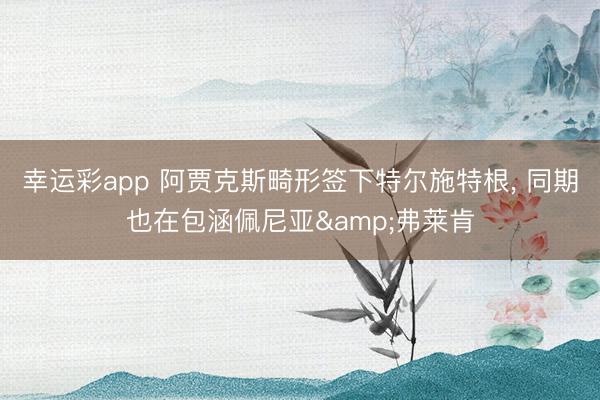 幸运彩app 阿贾克斯畸形签下特尔施特根， 同期也在包涵佩尼亚&弗莱肯