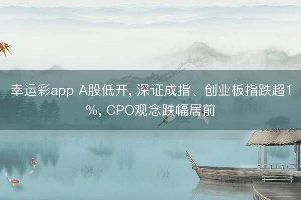 幸运彩app A股低开, 深证成指、创业板指跌超1%, CPO观念跌幅居前