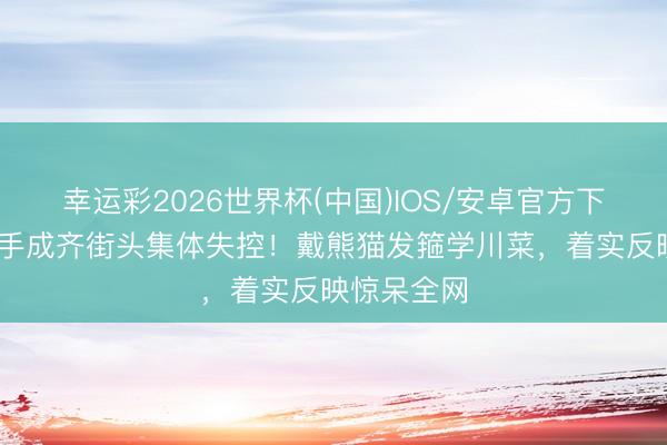 幸运彩2026世界杯(中国)IOS/安卓官方下载 欧洲选手成齐街头集体失控！戴熊猫发箍学川菜，着实反映惊呆全网