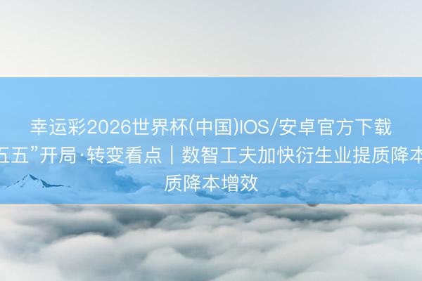 幸运彩2026世界杯(中国)IOS/安卓官方下载 “十五五”开局·转变看点|数智工夫加快衍生业提质降本增效